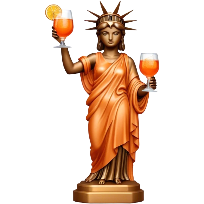 STATUE OF LIBERTY DRINKING APEROL SPRITZ emoji