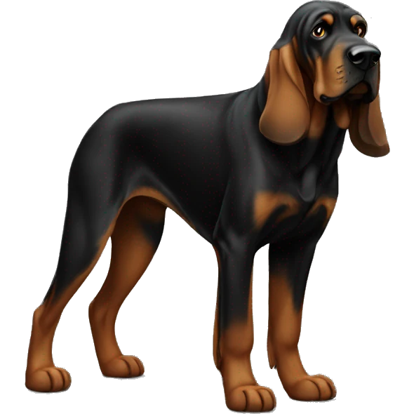 Black bloodhound standing  emoji