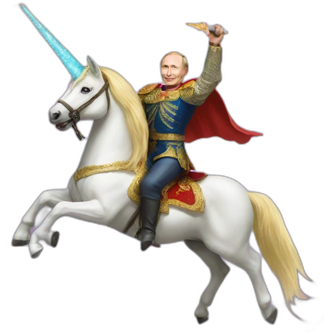 vladimir putin riding a unicorn emoji