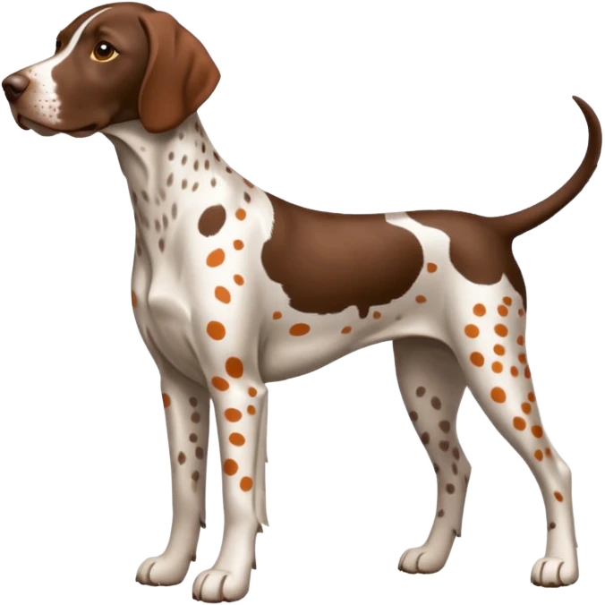white and orange spotted german short haired pointer emoji