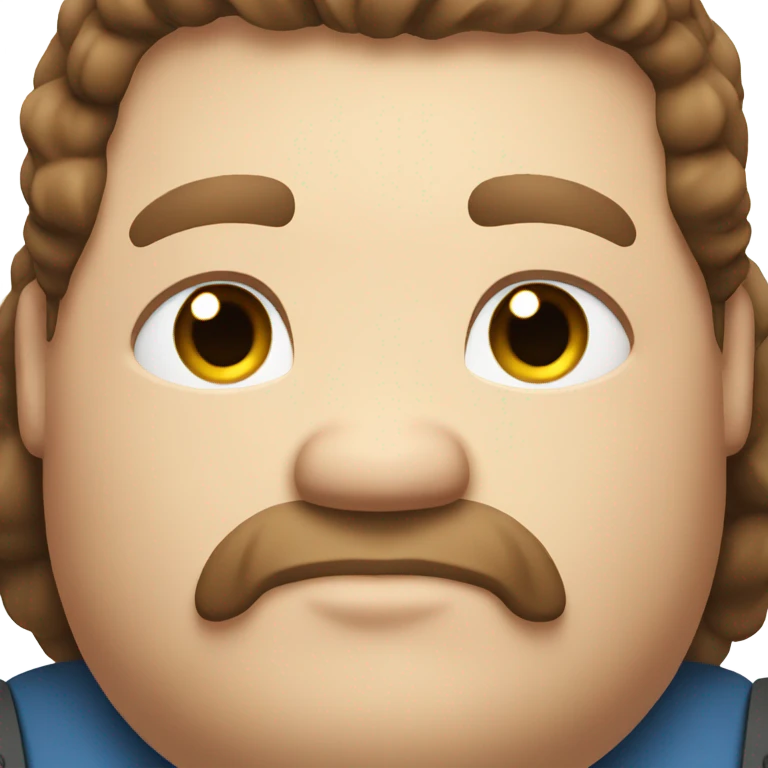 Super fat man brown hair blue eyes emoji