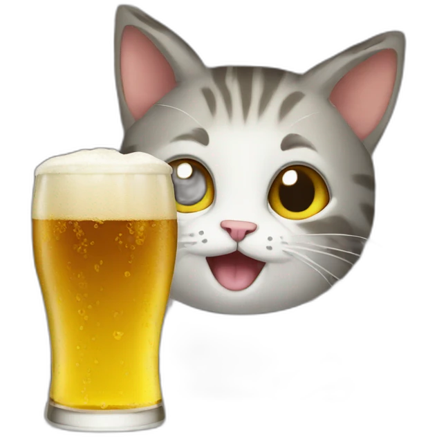 Cat drink beer emoji