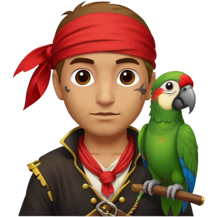 pirate and parrot emoji