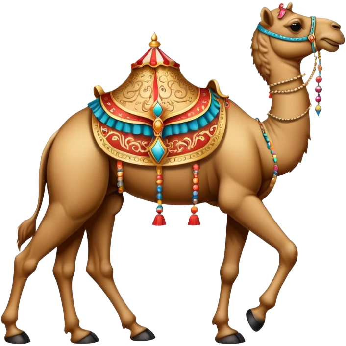 Vintage Arabian circus camel with filigree emoji