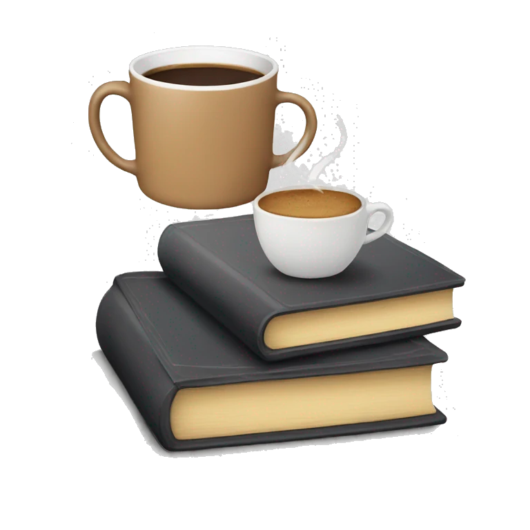 Coffee and books emoji