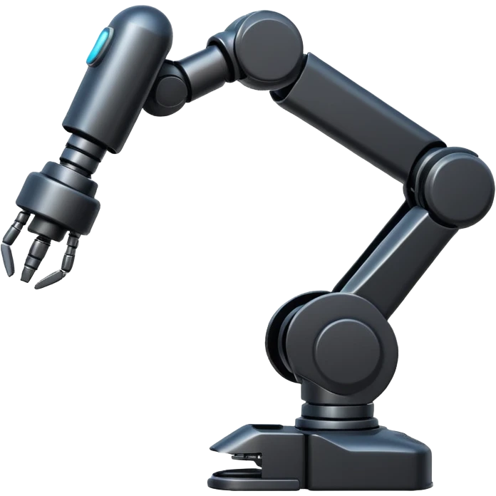 automated balck robotic arm emoji