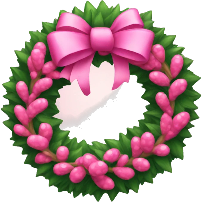Pink Christmas wreath emoji
