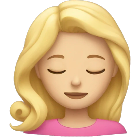 Blonde girl sleeping emoji