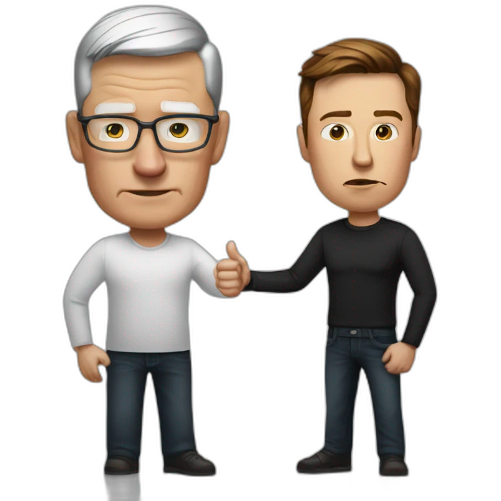 Thumbs down from Tim Cook and Elon Musk emoji