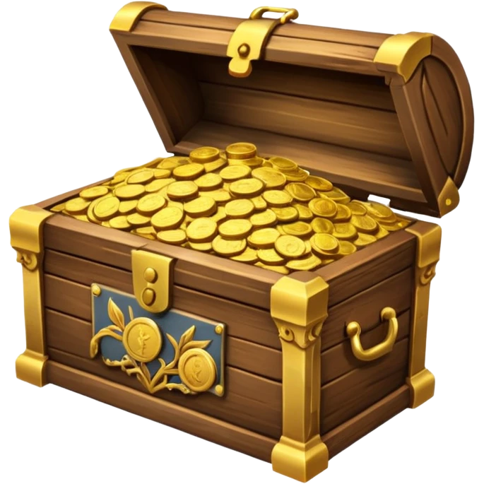 ["Wooden chest overflowing with gold coins."] emoji
