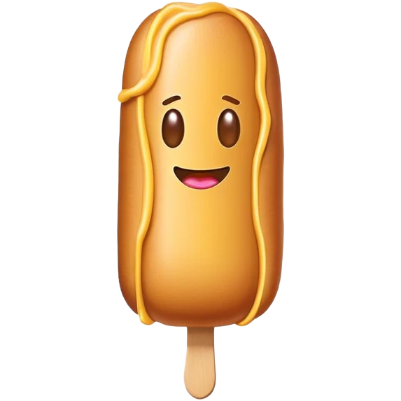 Minimalist corn dog emoji with gentle colors emoji