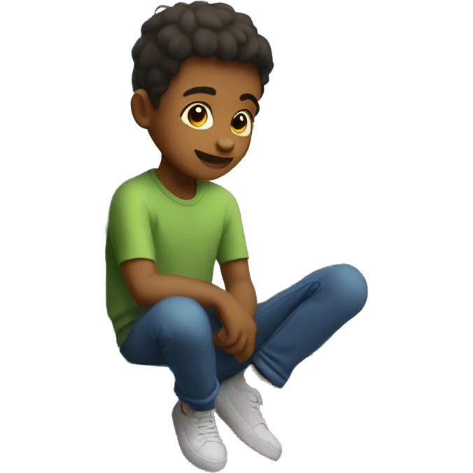 Boy sitting on balcony  emoji