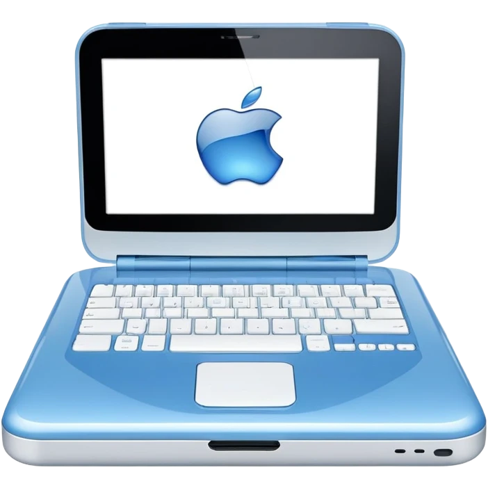 Apple iBook Y2K blue clamshell portable laptop emoji