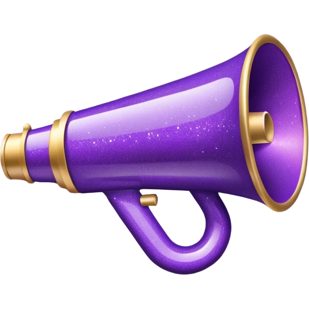 glitter purple and megaphone emoji