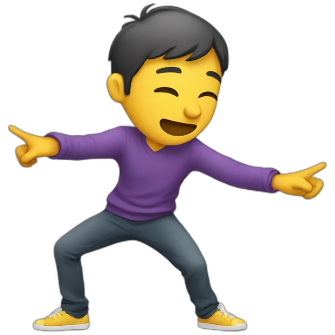 Personne qui fait un dab emoji