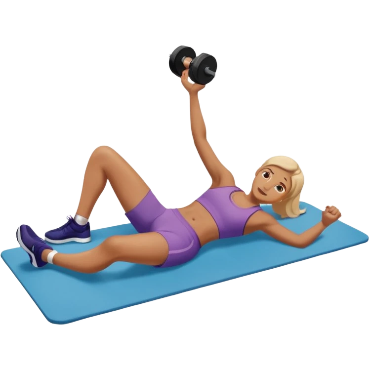 exercise mat with a figure lying and lifting legs emoji