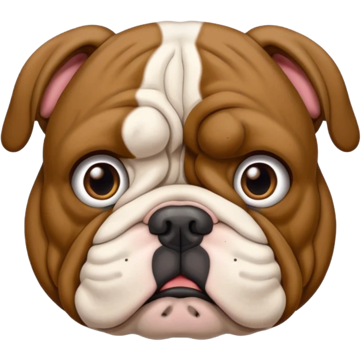 bulldog ingles atrigado cafe oscuro con blanco  emoji