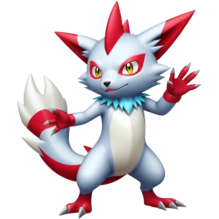 Cool Shiny Digimon-Weavile-Zangoose-Quilava-hybrid full body emoji