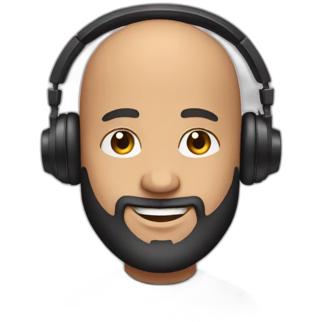 bald dj with beard emoji