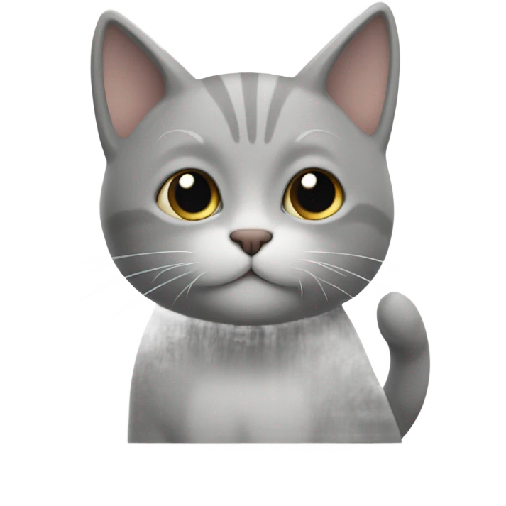Gato gris con pecho blanco  emoji