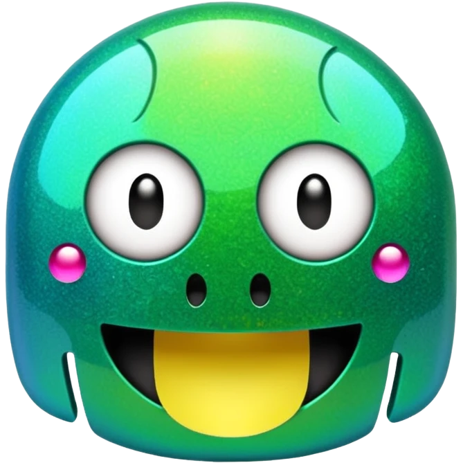 Glitter Green Pacman emoji
