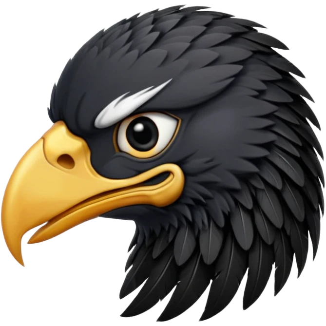  Black eagle head emoji