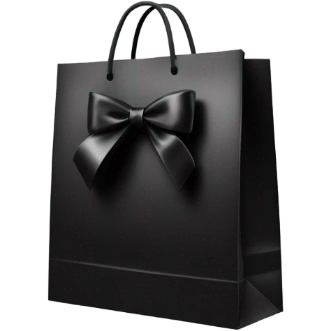 Black shopping bag with ribbon  emoji