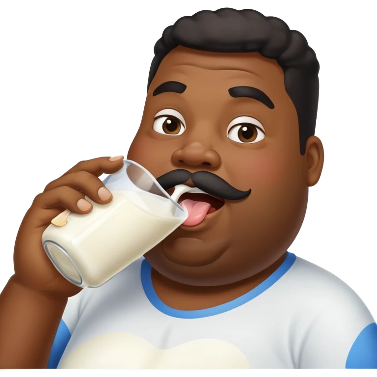 Fat black guy chugging milk emoji