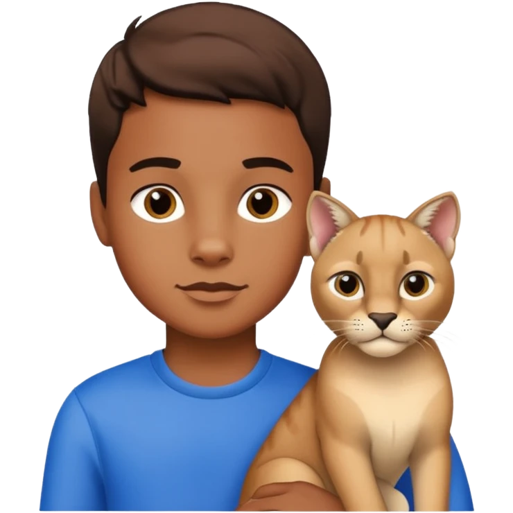 Boy with puma cat emoji