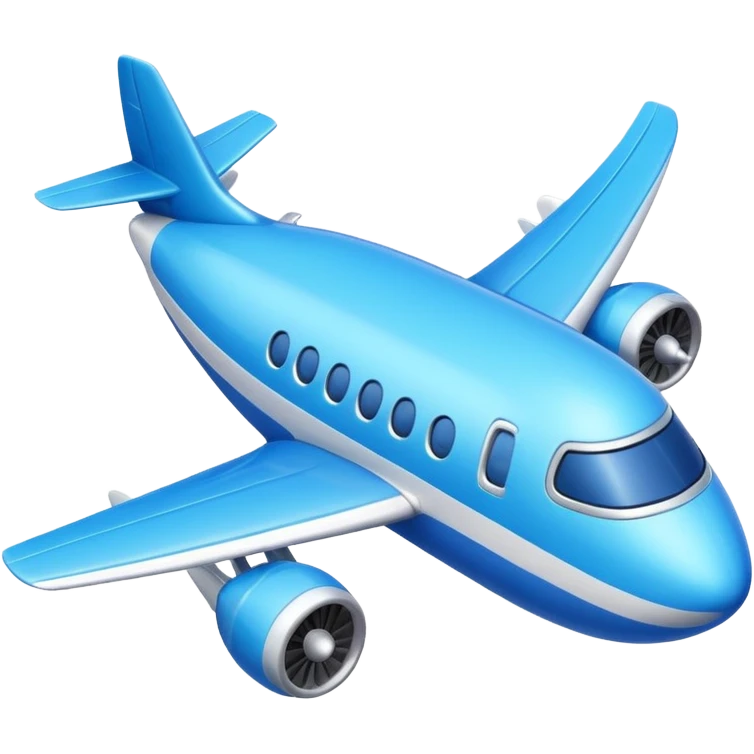 Design a cartoon-style airplane with a smiling face & playful wings. emoji