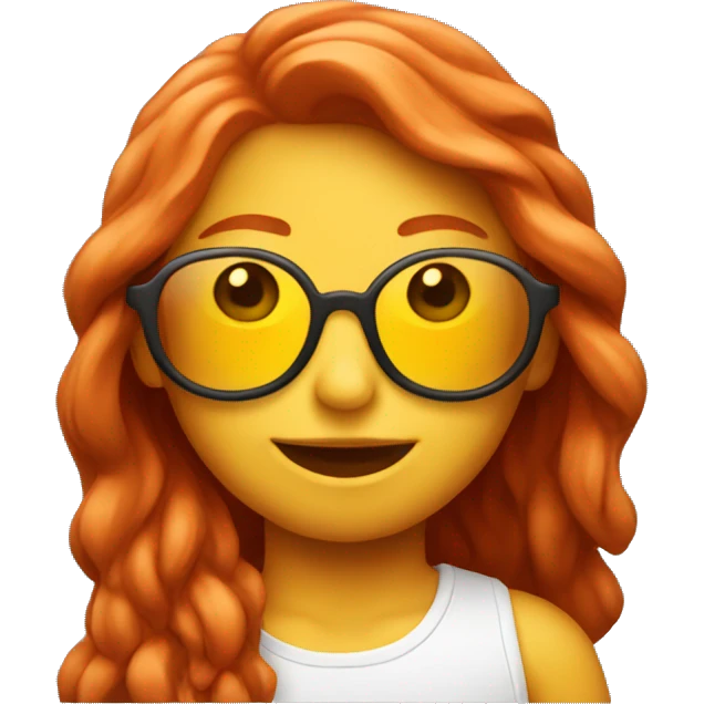 Red head with sun glasez emoji