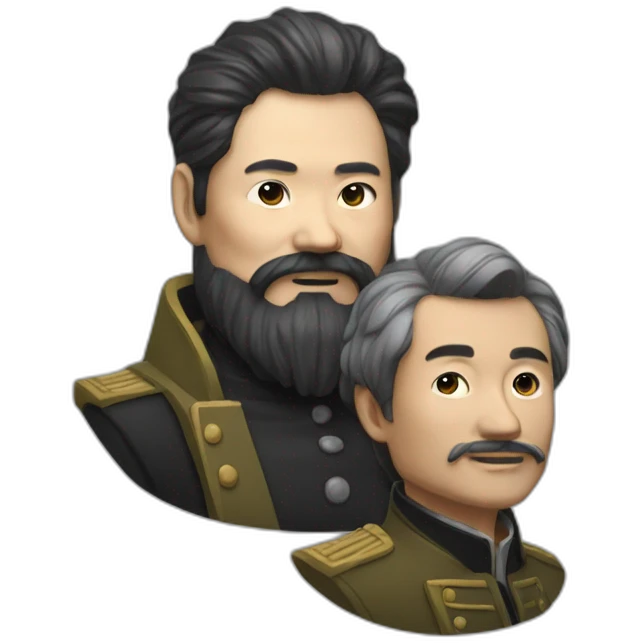 lihongzhi and karlmarx Hook-and-shoulder emoji