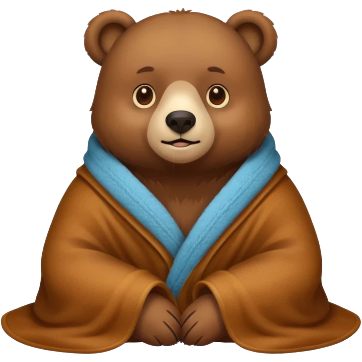 Bear cozy in blanket emoji
