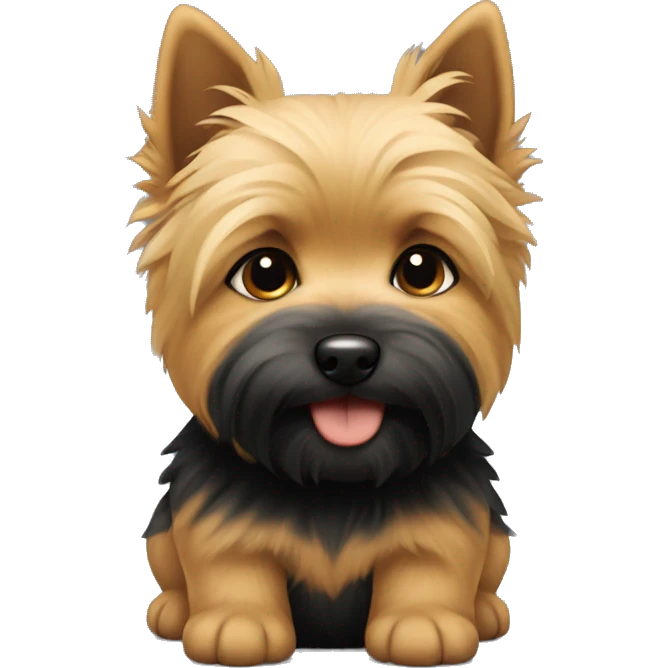 Head on puppy of Norwich terrier is Black and Tan colour  emoji