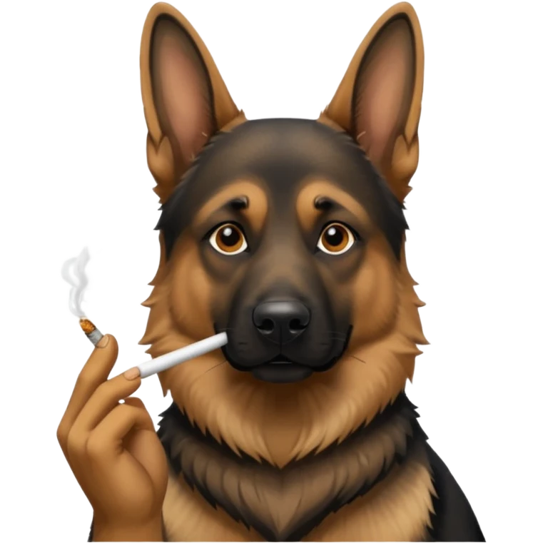 German sheperd smoking emoji