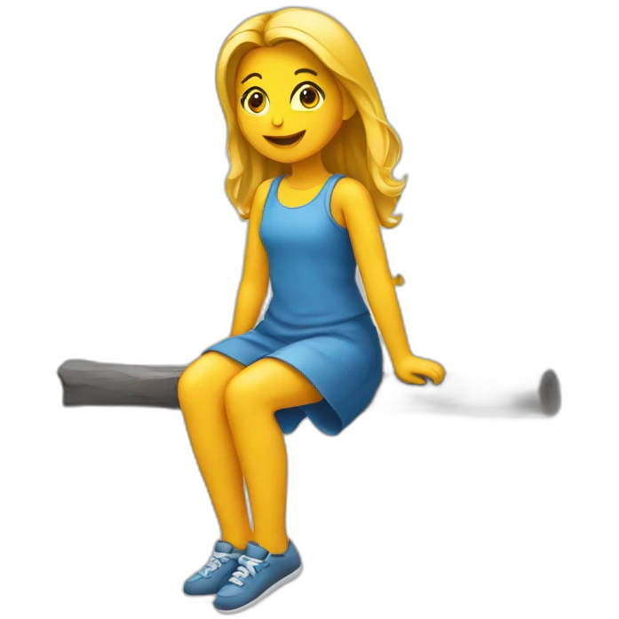 Fille sur un poteau emoji