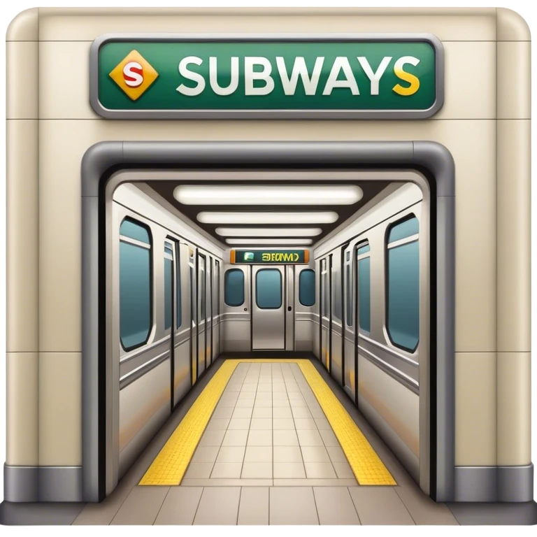 The entrance to the subway is down the stairs with a subway sign emoji