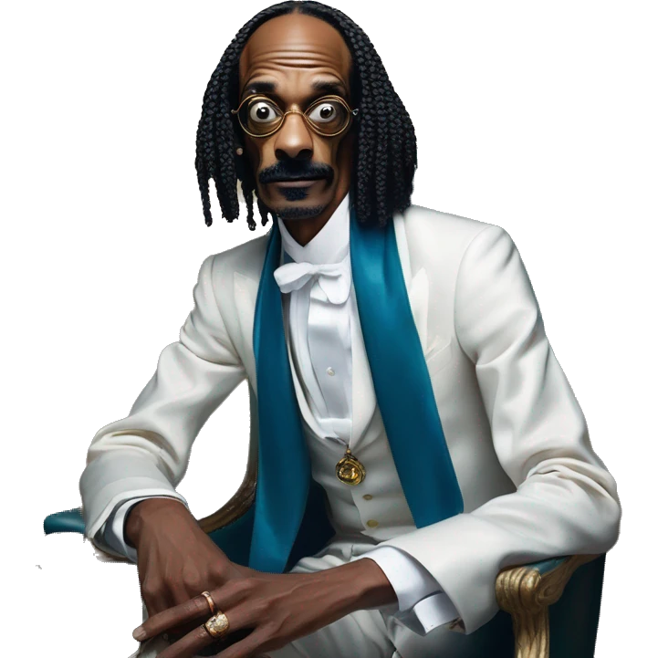 Uncle Scrooge snoop dog in Dior Gucci Hermes leather straps, oil paint, mysterious eyes, intricate lips, masterpiece portrait , odd perspective, beautiful, desirable, logical emoji