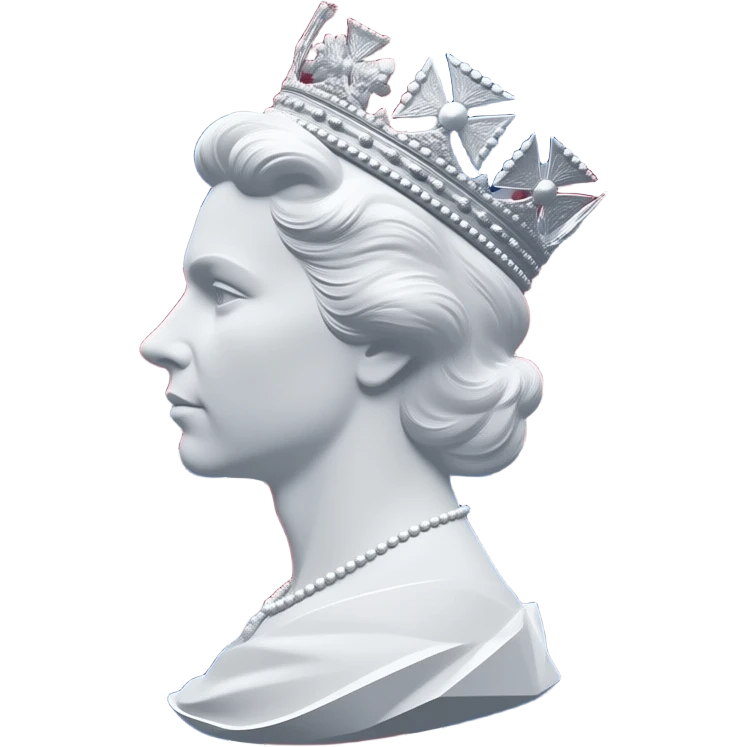 British postage stamp with royal silhouette emoji