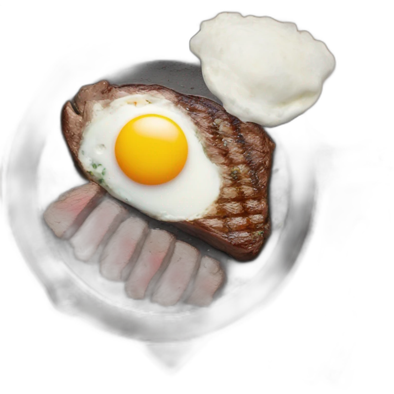 steak and eggs in a cast iron pot emoji