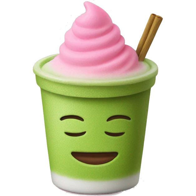 matcha with pink foam emoji
