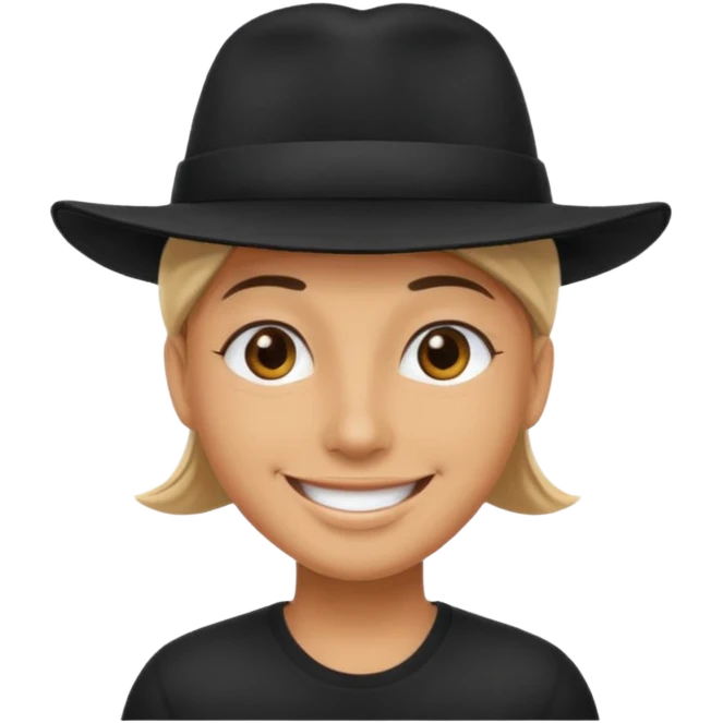 Bene chat avec chapeau noire  emoji