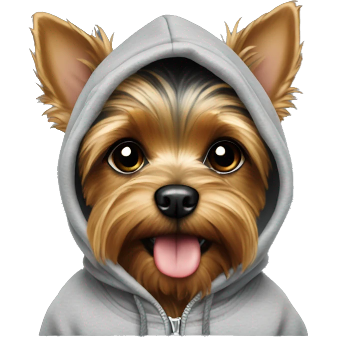 yorkie wearing hoodie emoji