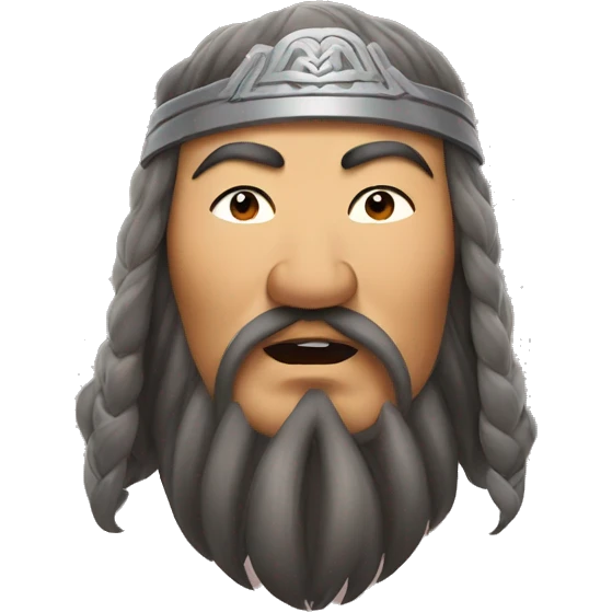 Genghis Khan sends an air kiss and hearts emoji