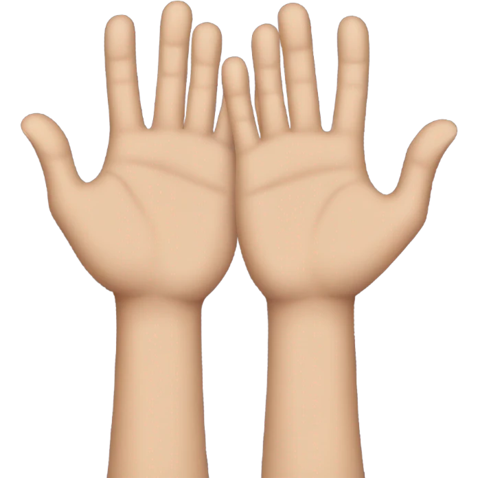 two hands held up like when you did nothing wrong emoji