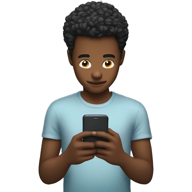 YOUNG MAN WATCHING HIS PHONE emoji