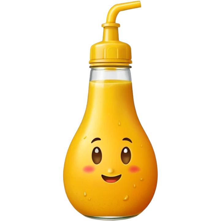 A mango with mustard on it with the mustard bottle saying 67 BOI emoji