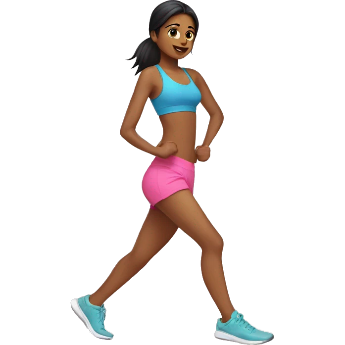 Cute girls workout Indian emoji