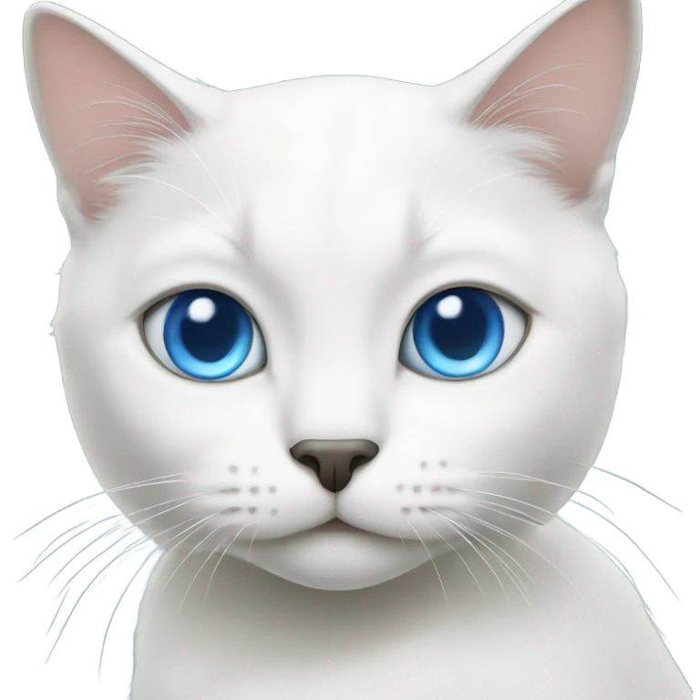 White cat with blue eyes and grey nose  emoji