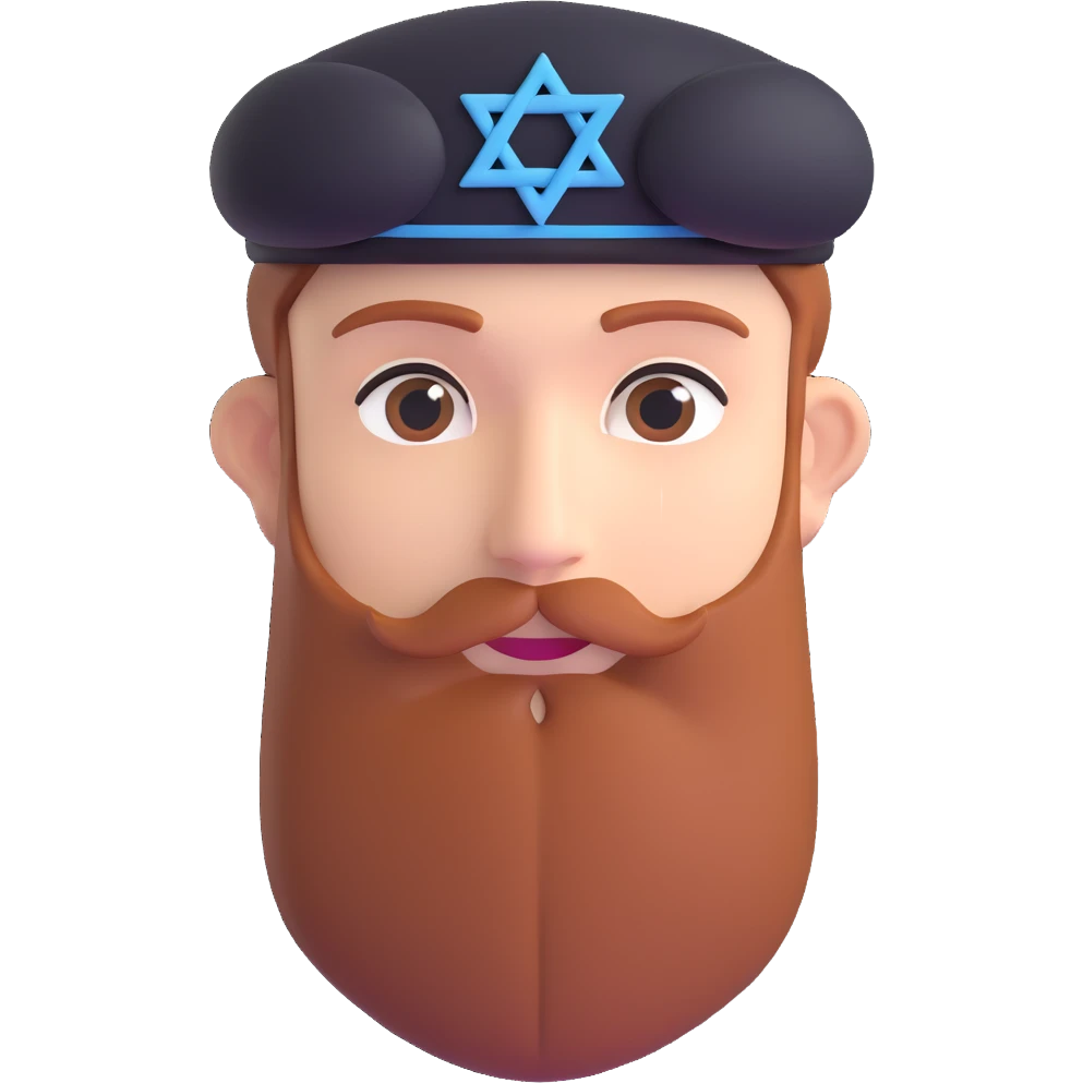 Jewish man with a beard and kippah emoji